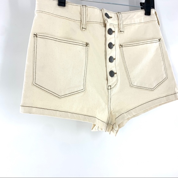 Free People Button Fly Denim Short Shorts - Picture 5 of 10